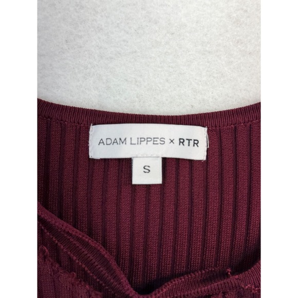 Adam Lippes x RTR Burgundy Ribbed Knit Cutout Midi Dress Size S - Picture 6 of 7